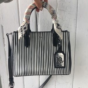 Lauren Ralph Lauren Newbury Stripe Mini Satchel